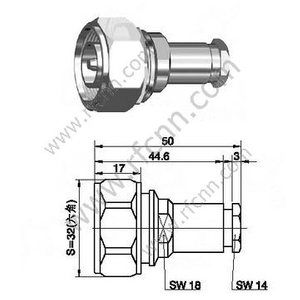 DIN αρσενικό 7/16 για το RG58 RF Connector