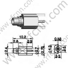 MMCX αρσενικό για υποδοχή PCB RF