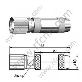 1.6 / 5.6 Αρσενικό για το RG179 RF Connector